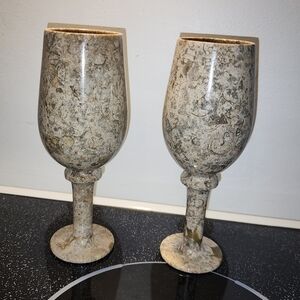 Elegant Stone Goblet Vases